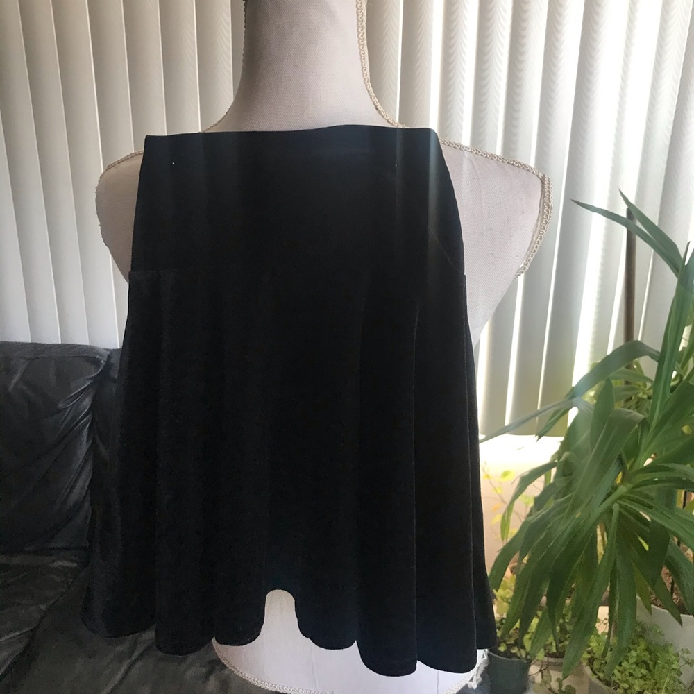 Black velvet skaters skirt for little girl.